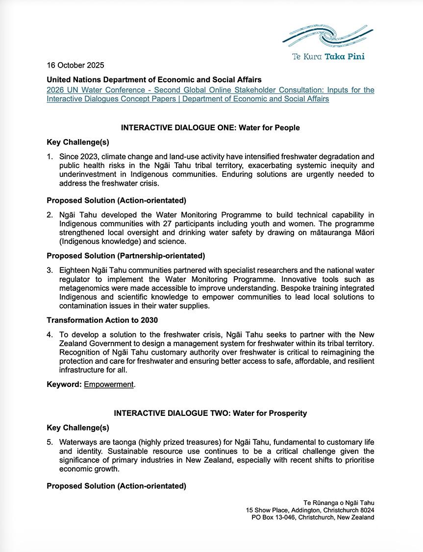 2026 UN Water Conference - 2nd Global Online Stakeholder Consultation